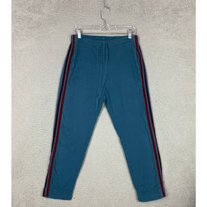 Xirena Pants Womens Small Teal Blue Tapered Leg Cotton Velvet Stripe FLAW